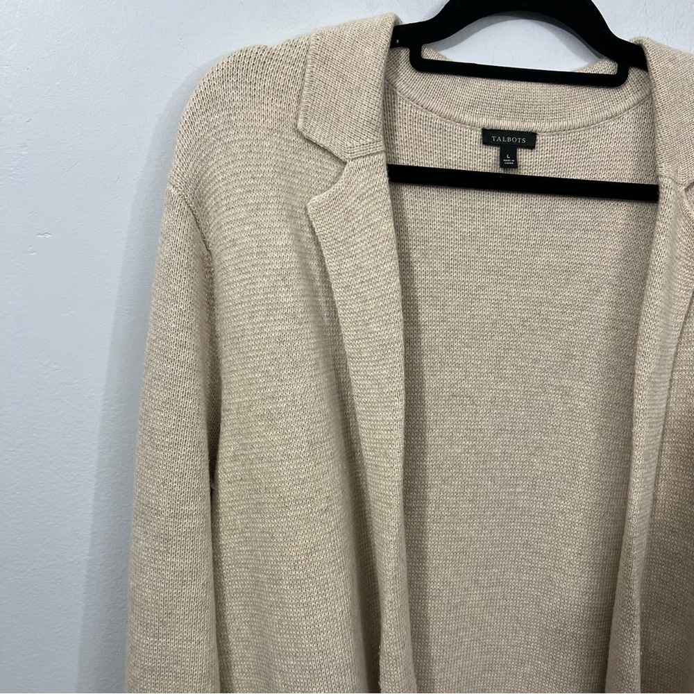 Talbots Cream Open Front Cardigan - Picture 4 of 6